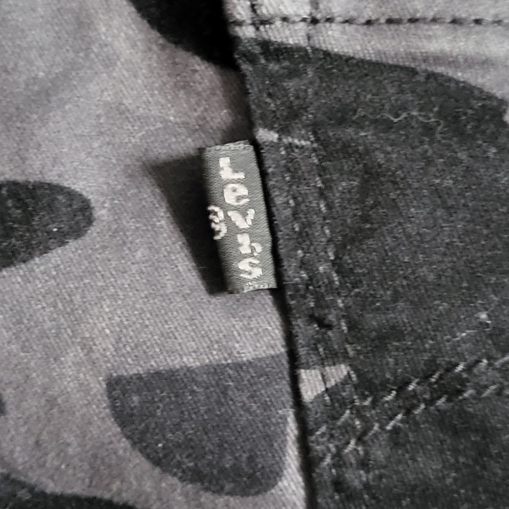 Levis 711 Skinny Jeans Womens 28 Grey Black Camouflage Mid Rise Stretch Pants - Picture 7 of 11